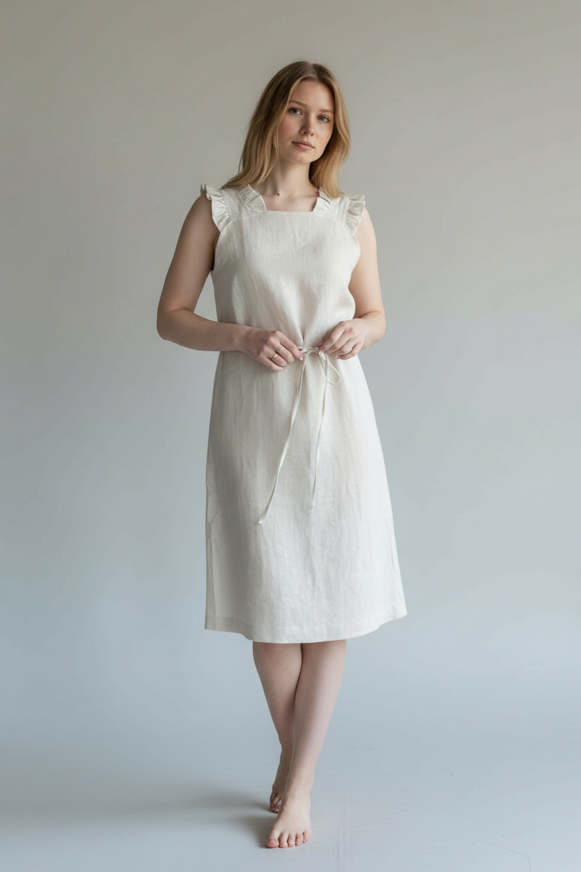 natūralaus lino suknelė
