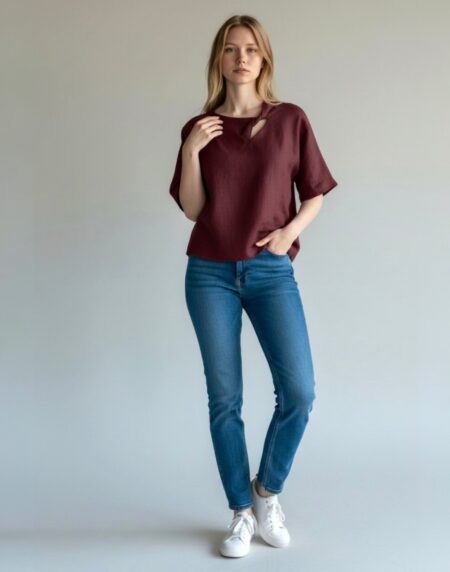 lininė palaidinė ilgesnėmis rankovėmis