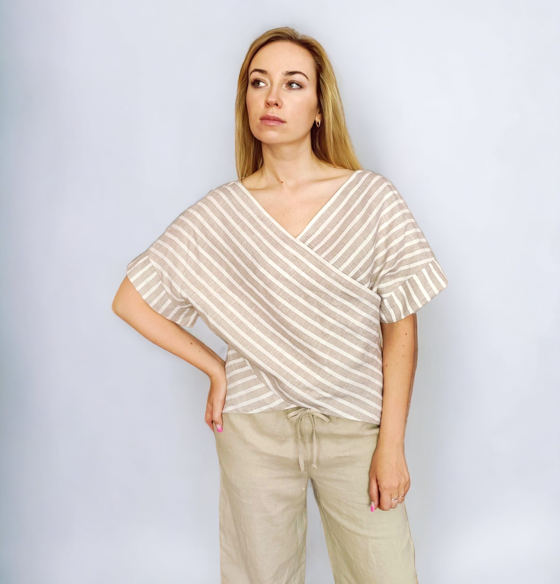 Dryžuota lininė palaidinė - Image 3