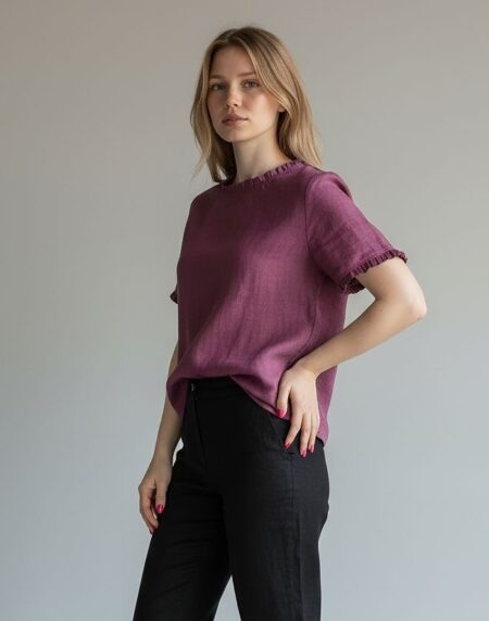 lininė palaidinė su raukinukais