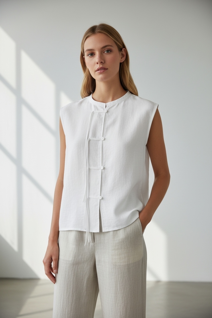 Lininė palaidinė be rankovių - Image 2