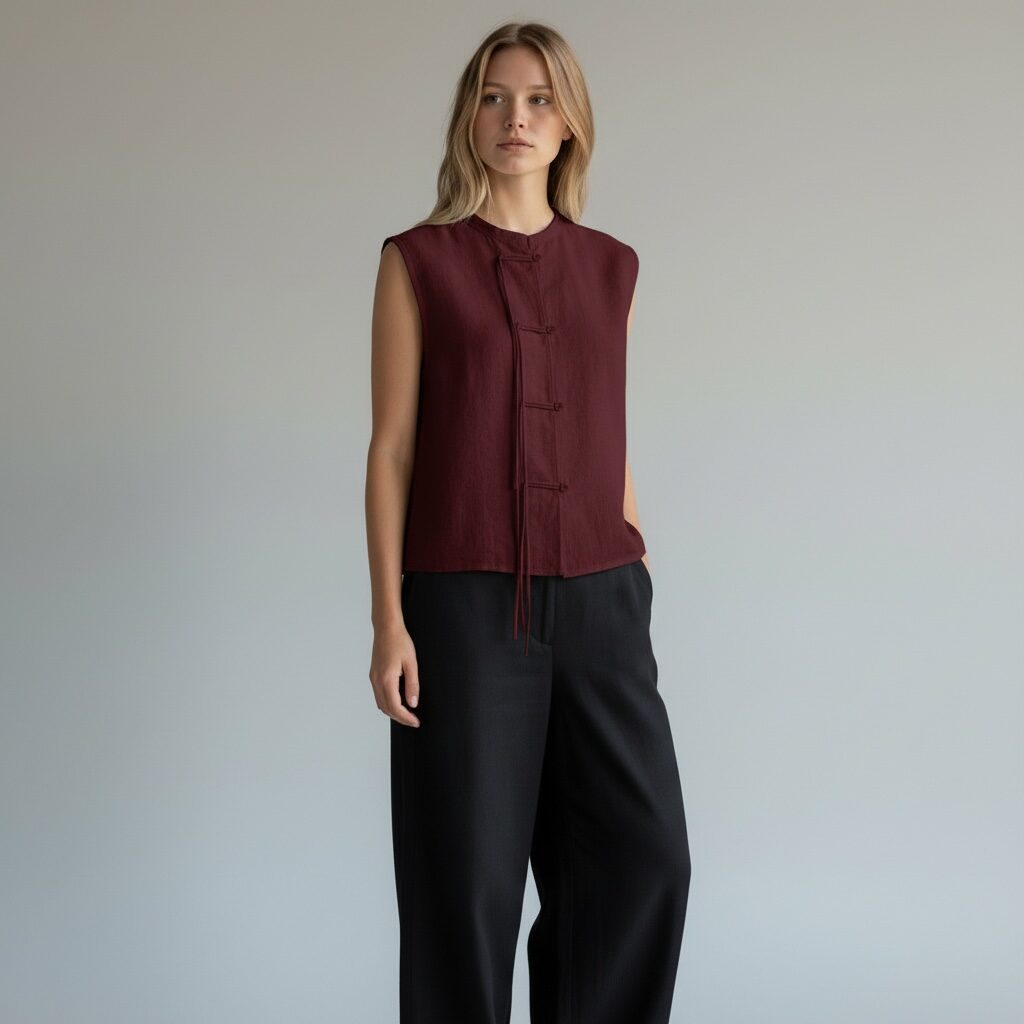 Lininė palaidinė be rankovių - Image 4