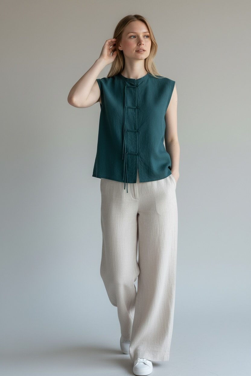 Lininė palaidinė be rankovių - Image 3