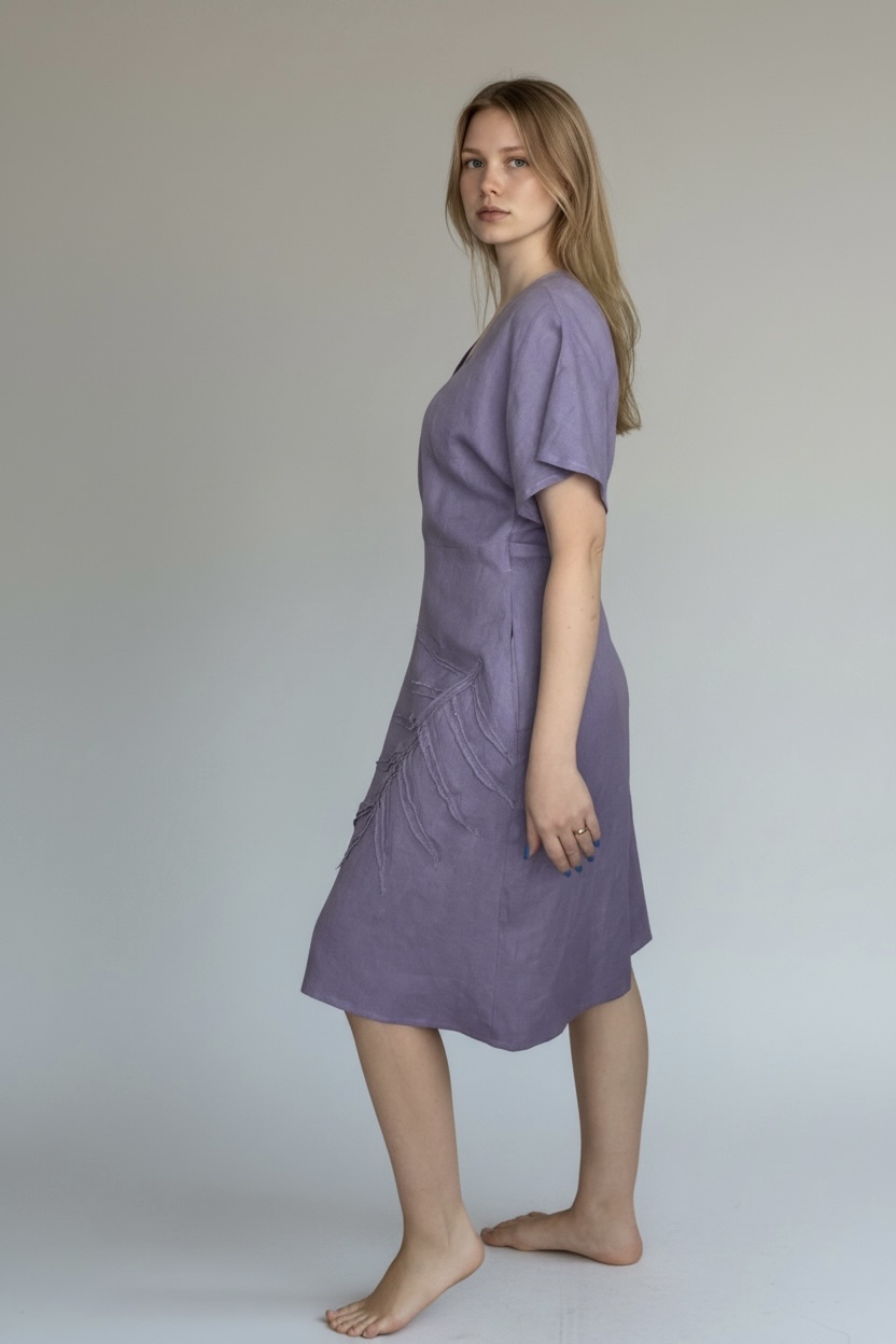 Surišama lininė suknelė - Image 4