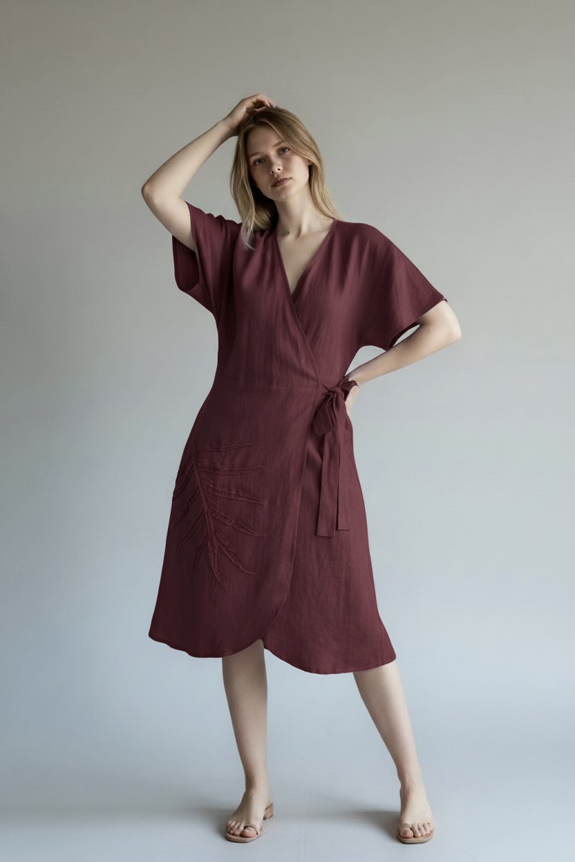 Surišama lininė suknelė - Image 5