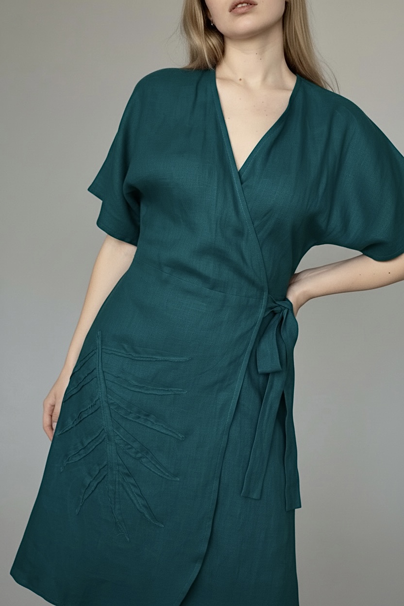 surišama lininė suknelė