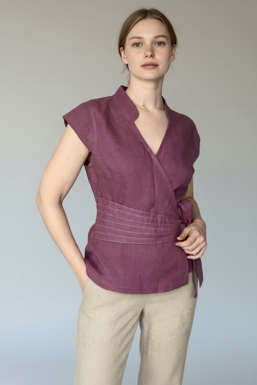 Surišama lininė palaidinė - Image 5