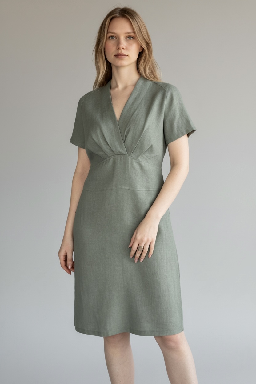 Elegantiška lininė suknelė - Image 2