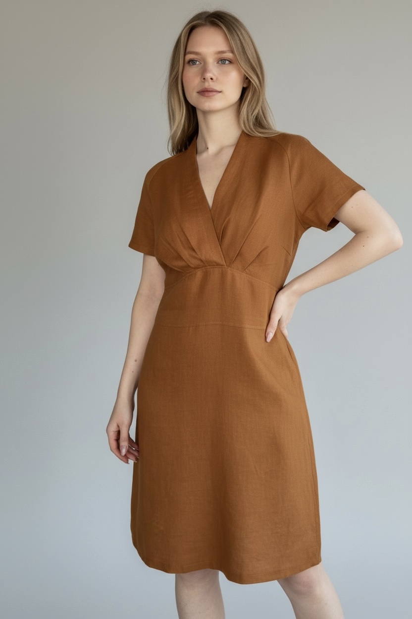 Elegantiška lininė suknelė - Image 4