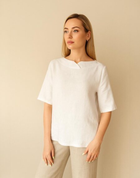 balta lininė palaidinė