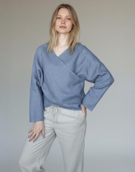 lininė palaidinė ilgomis rankovėmis