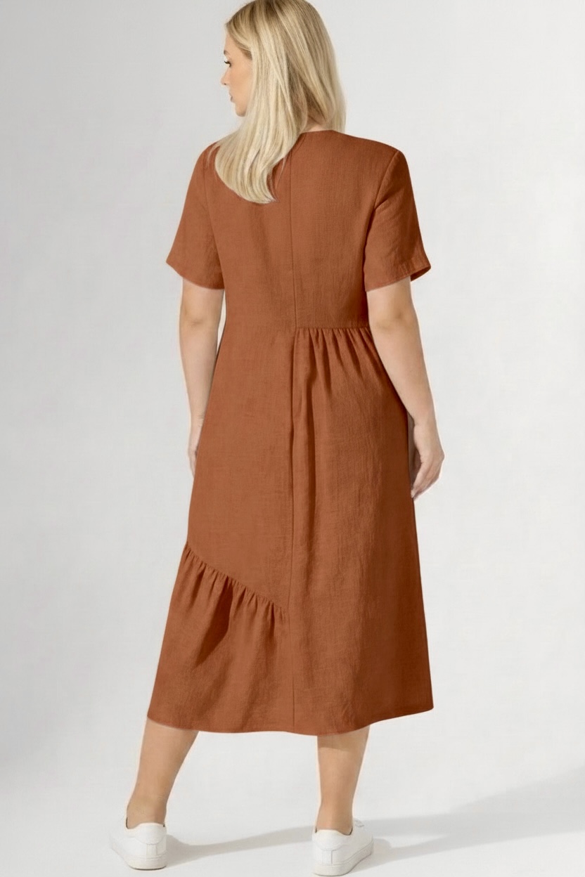 Lininė suknelė su raukiniais - Image 4