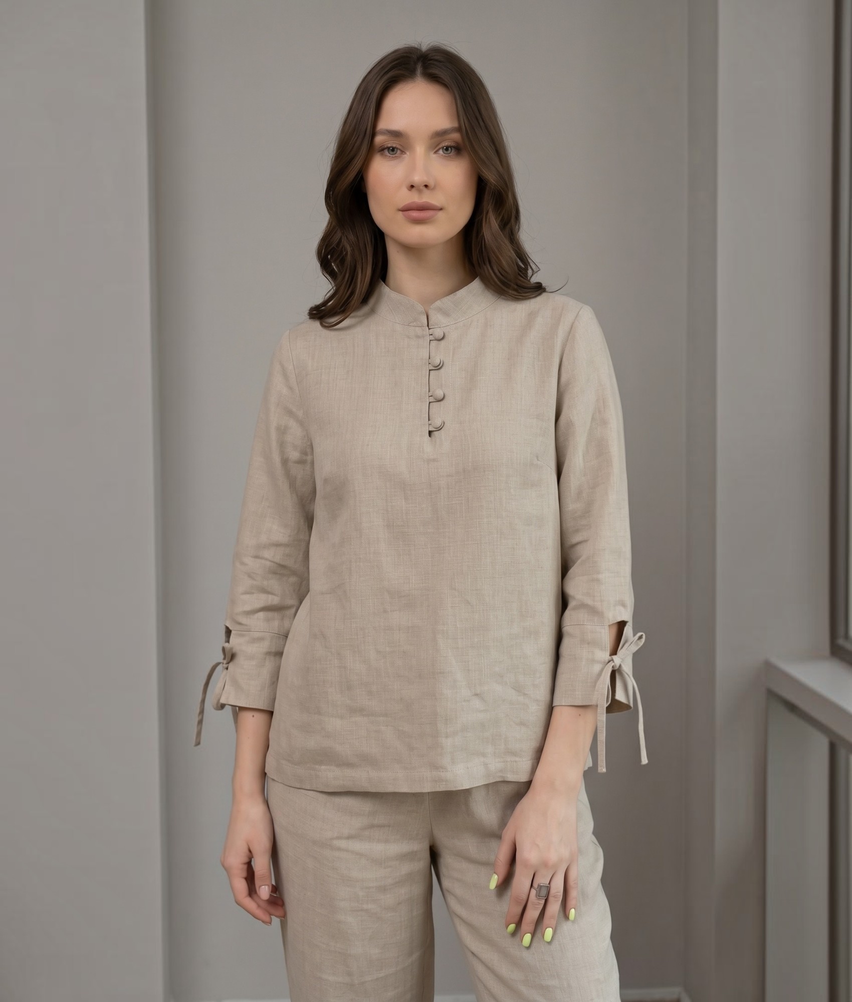 Lininė palaidinė 3/4 rankovėmis - Image 2